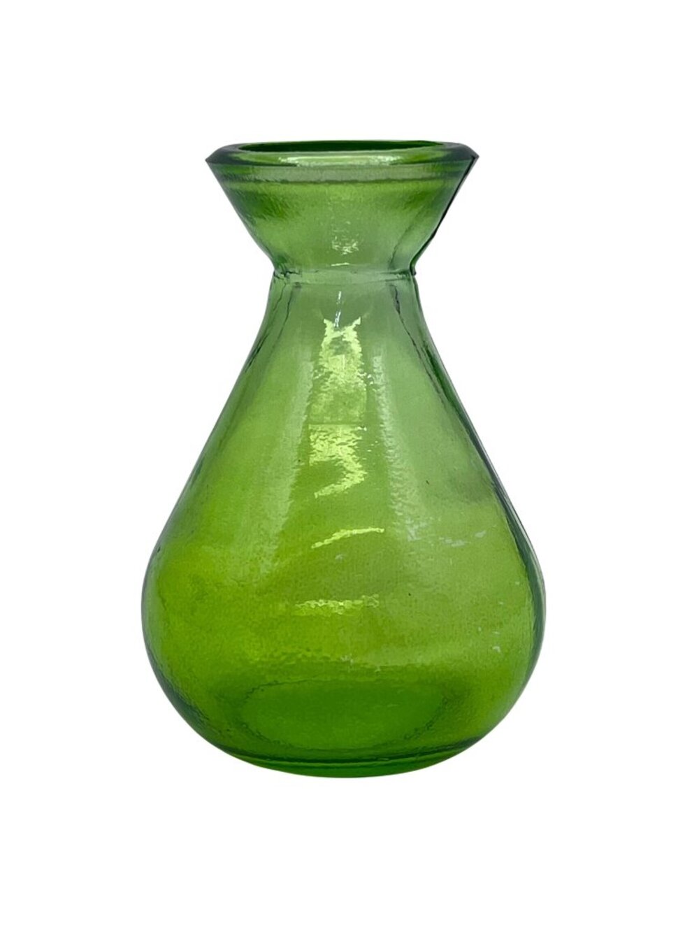 Vintage Couronne Company Apple Green Recycled Glass Bud Vase Made In Spain